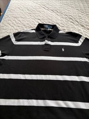 Polo by Ralph Lauren Black and White Striped Polo Shirt